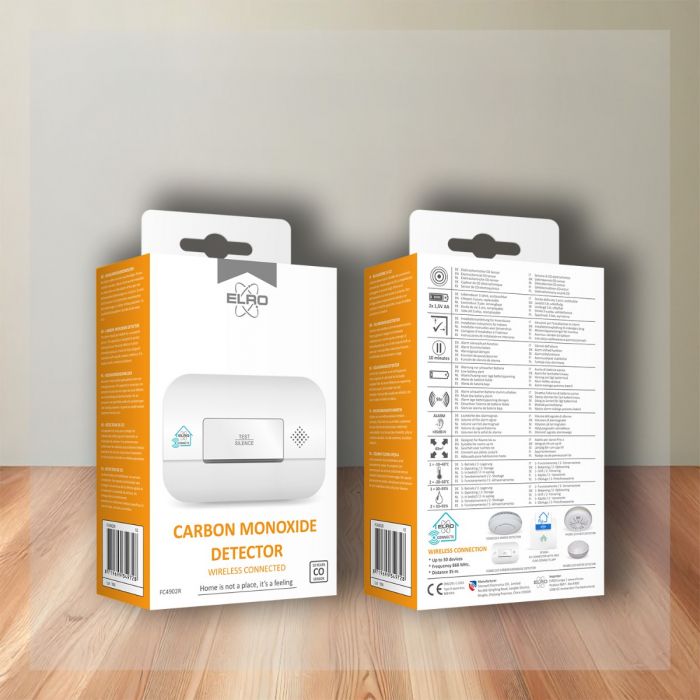 Draadloos Koppelbare Koolmonoxidemelder | 10 Jaar Sensor | Voldoet aan Europese norm EN50291 (FC4902R)